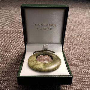 Lucky Irish Penny Connemara Marble Necklace